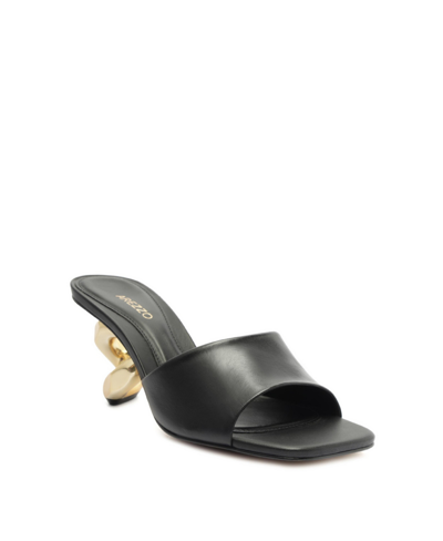 Arezzo Women's Brielle High Geometric Sandals In Black - Leather,manmade