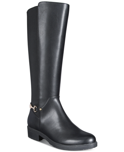 Giani Bernini Women's Barnibee Memory Foam Knee High Riding Boots, Created For Macy's In Black