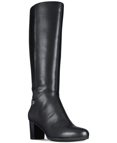 Giani Bernini Women's Odettee Memory Foam Block Heel Knee High Riding Boots, Created For Macy's In Black