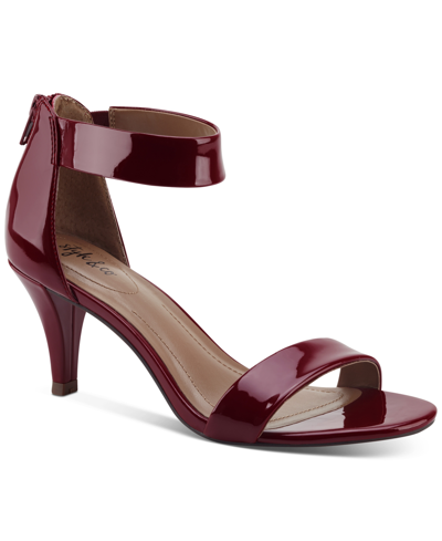 Style & Co Women's Paycee Two-piece Dress Sandals, Created For Macy's In Wine Patent