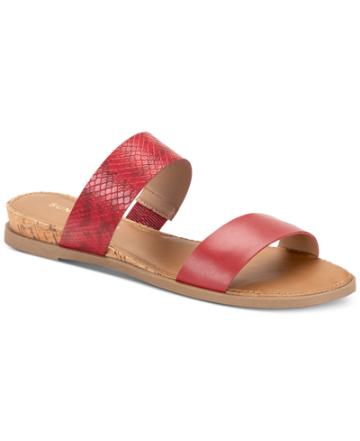 Sun + Stone Women's Easten Slide Sandals, Created For Macy's In Red Snake