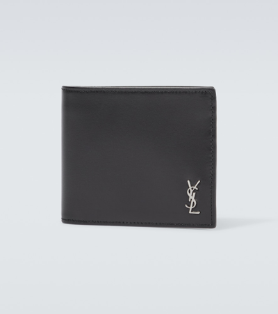 Saint Laurent Cassandre Leather Wallet In Black