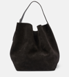 Totême Large Belted Suede Tote Bag In Brown
