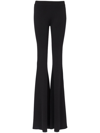 Balmain High-waisted Flared Silk-crepe Trousers In Black  