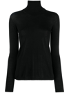 Max Mara Black High Neck Sweater In Wool Woman In Black