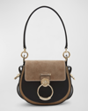 Chloé Tess Small Saddle Crossbody Bag In Dark Nut