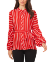VINCE CAMUTO PLUS SIZE STRIPED BELTED BLOUSE