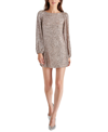 Steve Madden Bb Dakota By  Long Sleeve Sequin Dress In Silver