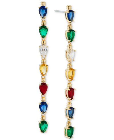 Ava Nadri Gold-tone Multicolor Stone String Lights Linear Earrings