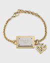 Dolce & Gabbana Logo-lettering Chain-link Detailing Bracelet In Gold