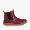 BOBUX GIRLS BURGUNDY RED LEATHER CHELSEA BOOTS