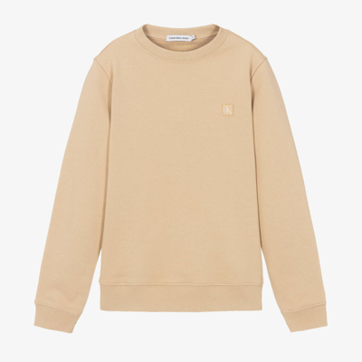 Calvin Klein Teen Beige Cotton Sweatshirt