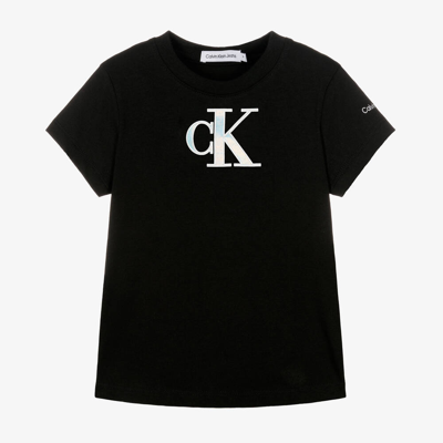 Calvin Klein Babies' Girls Black Cotton T-shirt