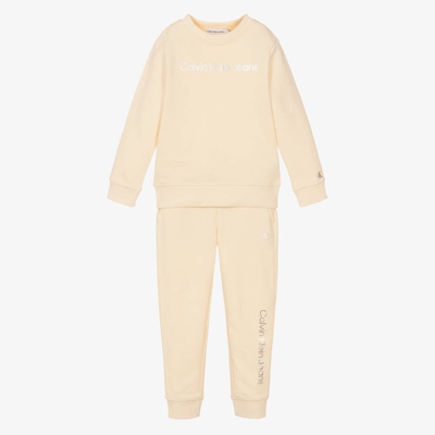 Calvin Klein Kids' Girls Ivory Cotton Tracksuit