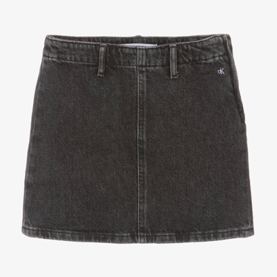 Calvin Klein Teen Girls Washed Black Denim Skirt