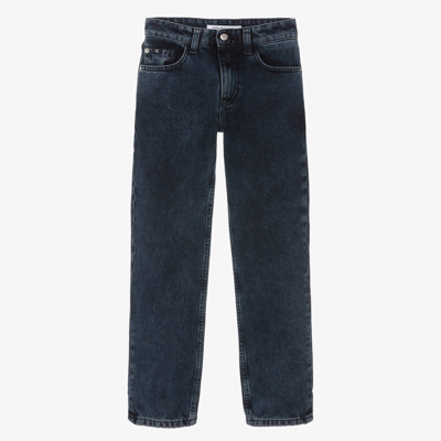 Calvin Klein Teen Boys Regular Straight Denim Jeans In Blue