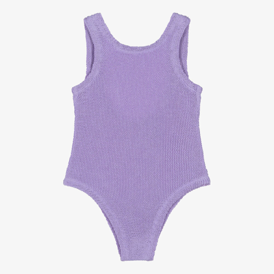 Hunza G Kids' One Piece Lycra Swimsuit In Purple