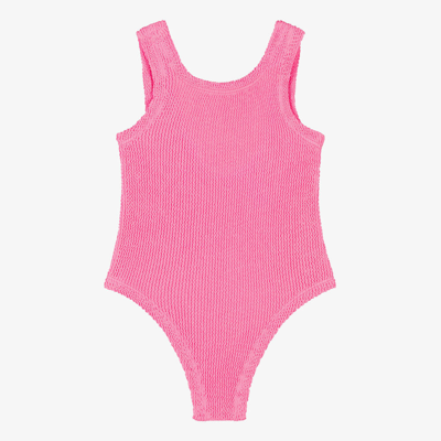 Hunza G Kids' One Piece Lycra Swimsuit In Pink