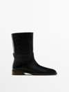 MASSIMO DUTTI HEELED LINED ANKLE BOOTS