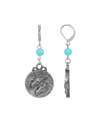 2028 FAUX TURQUOISE ACRYLIC BEAD HORSE DROP EARRINGS