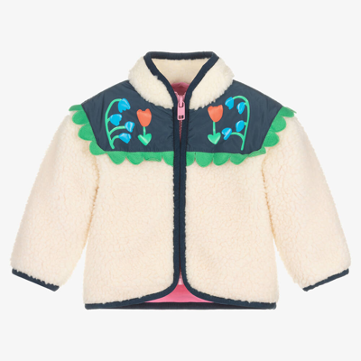 Stella Mccartney Baby Girls Ivory Floral Fleece Jacket