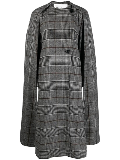 Rodebjer Checked Cape Coat In Gray