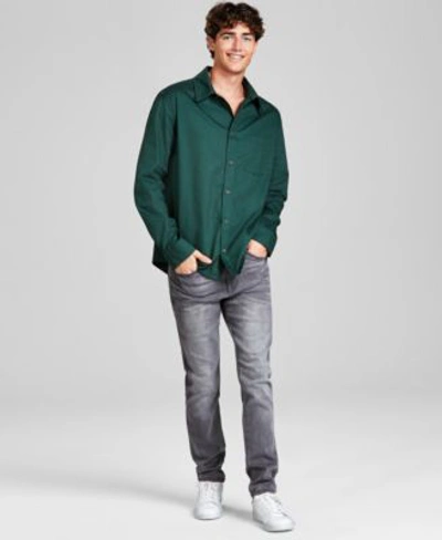 And Now This Now This Mens Oxford Twill Long Sleeve Button Up Shirt Slim Fit Stretch Jeans In Sycamore