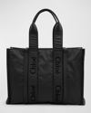 CHLOÉ WOODY LARGE TOTE BAG IN RECYCLED NYLON