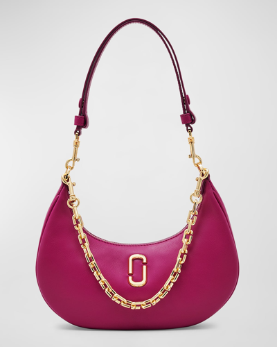 Marc Jacobs The Curve Leather Shoulder Bag In Lipstick Pink