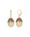 2028 ACRYLIC OVAL FILIGREE DROP EARRINGS