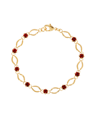 2028 Red Crystal Gold-tone Link Bracelet