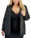 BAR III PLUS SIZE FAUX-LEATHER BLAZER, CREATED FOR MACY'S