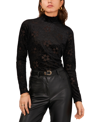 1.STATE WOMEN'S VELVET FLORAL LONG-SLEEVE TURTLENECK TOP