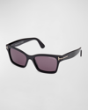 Tom Ford Women's Mikel Sunglasses Tf1085 52u Havana 54mm In Shiny Black Smoke