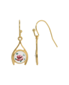 2028 ENAMEL FLOWER WISHBONE DROP EARRINGS