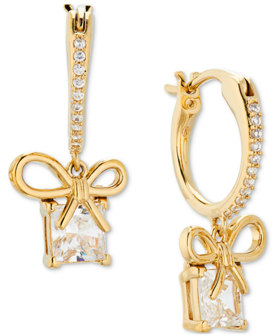 Ava Nadri Cubic Zirconia Gift Charm Hoop Earrings In Gold