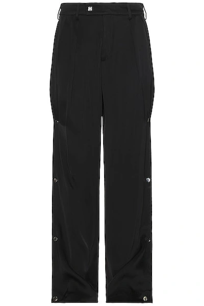 Amiri Side Pleat Snap Pants In Black