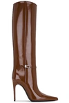 Saint Laurent 110mm Hacker Below-knee Boots In Soil Brown
