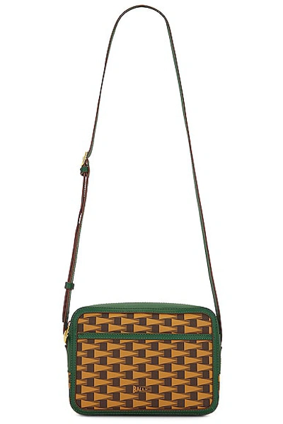 Bally Pennant Day Out Crossbody Bag In Muldeser  Green & Oro