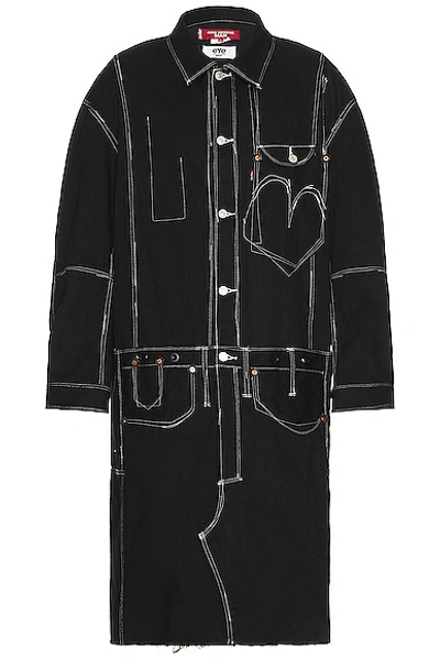 Junya Watanabe Coat Collab. Levi's Coats, Trench Coats White/black