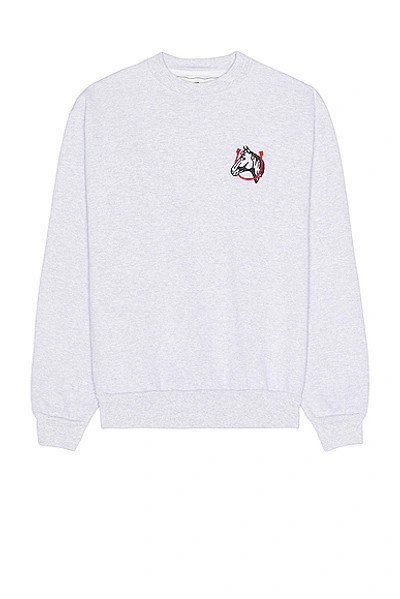 One Of These Days Horse Shoe Embroidered Sweatshirt In Heather