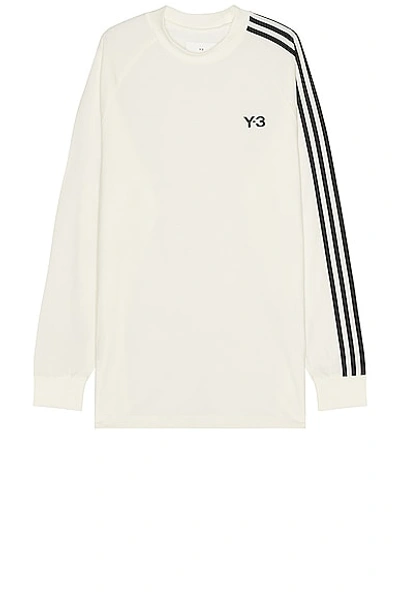 Y-3 White And Black Cotton 3s T-shirt In Off White,black