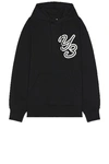 Y-3 Adidas Y 3 Black Logoed Hoodie In Black