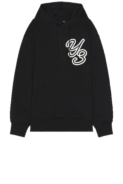 Y-3 Logo-print Organic-cotton Hoodie In Black