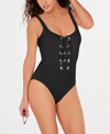 MICHAEL KORS MICHAEL MICHAEL KORS LACE-UP ONE-PIECE SWIMSUIT