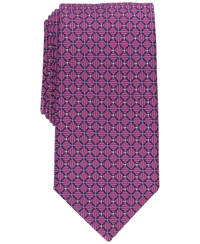 Club Room Men's Kaur Classic Geometric Neat Tie, Created For Macy's In Rose