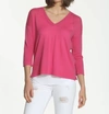 Label+thread Solid Swing V Neck Pullover In Pink In Pink