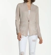 Label+thread Drop Stitch Cardigan In Linen In White