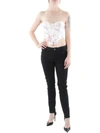 Bardot Micaela Floral Peplum Crop Top In Pink