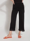 Lyssé Eyelet Hem Wide Leg Jeans In Multi